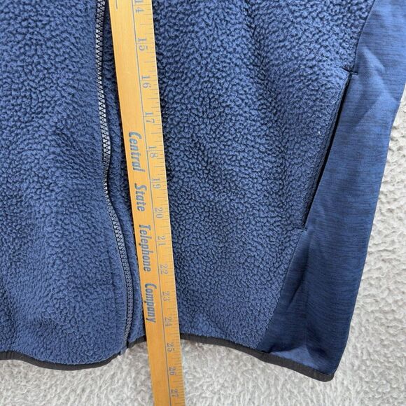 Russell Premium Fleece Navy Hooded Full Zip Sweatshirt Pockets Mens Small 34-36 - Picture 5 of 7